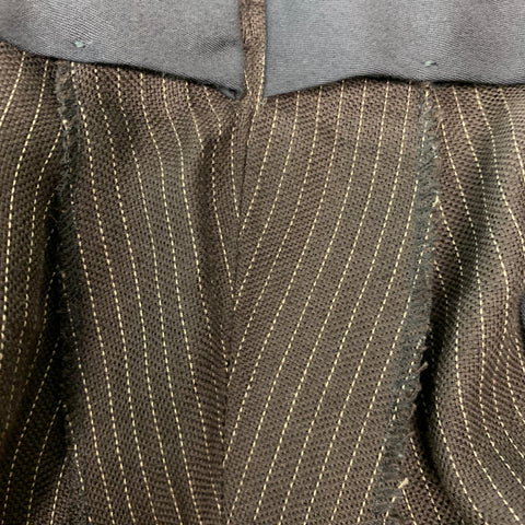 RALPH LAUREN Size 42 Long Brown Stripe Wool Notch Lapel Suit