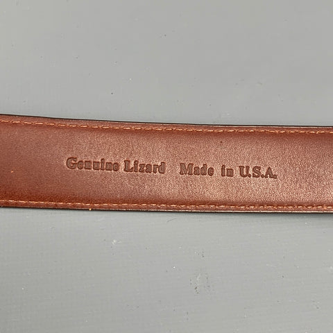POLO by RALPH LAUREN Size 36 Brown Lizard Sterling Silver Belt