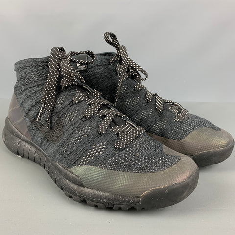Zapatillas altas NIKE talla 9,5 de acrílico negro y gris