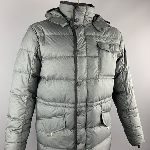 KJUS Size L Slate Quilted Polyester Zip & Snaps Jacket