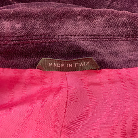 JOHN BARTLETT Size 42 Purple Stitched Cotton Notch Lapel Sport Coat