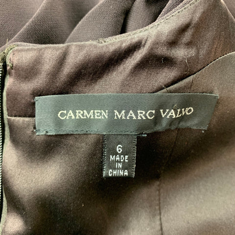 CARMEN MARC VALVO Talla 6 Vestido tubo de mezcla de poliéster en capas marrón
