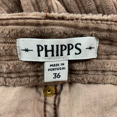 PHIPPS Size 36 Brown Corduroy Cotton Button Fly Casual Pants