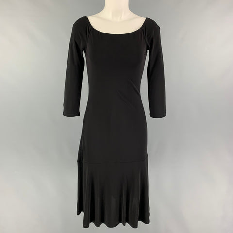 RALPH LAUREN Black Label Taille M Robe 3/4 en viscose noire