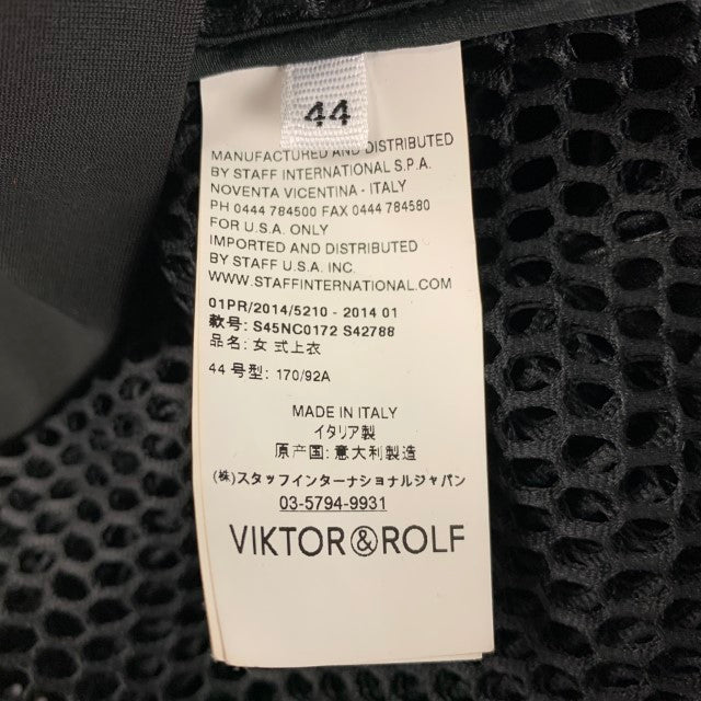 VIKTOR &amp; ROLF Taille 8 Blouse à manches longues en polyester noir Aplique