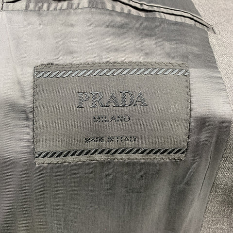 PRADA 40 Regular Gray Wool Notch Lapel Suit