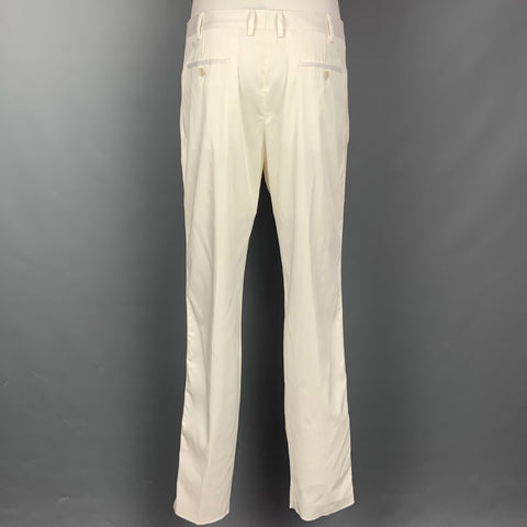 NEIL BARRETT Size 40 White Tencel Blend Notch Lapel Tuxedo Suit