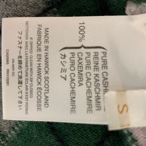 PRINGLE Taille S Vert Gris Cachemire Argyle Pull Gilet
