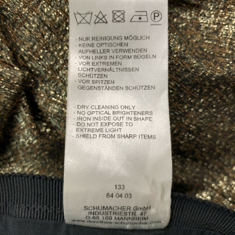 DOROTHEE SCHUMACHER Size XS Gold Black Polyester Wool Metallic Dress Pants