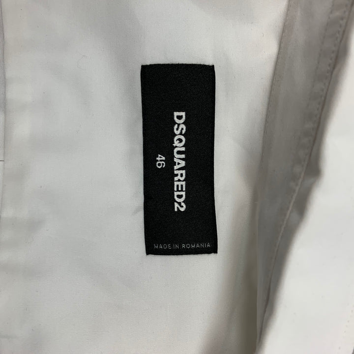 DSQUARED2 Taille XS Chemise à manches longues boutonnée en coton blanc et noir