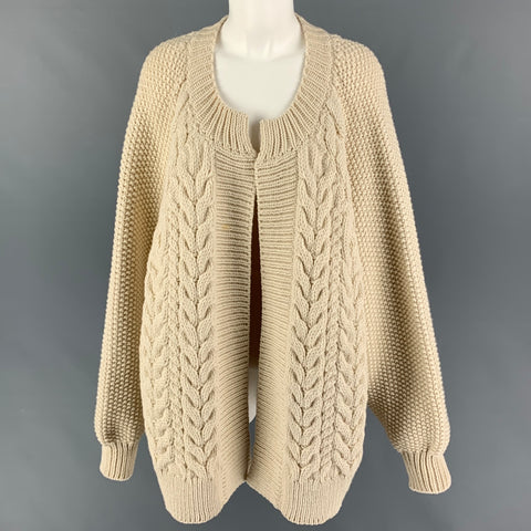 MR.MITTENS Size One Size Beige Wool Oversized Cardigan