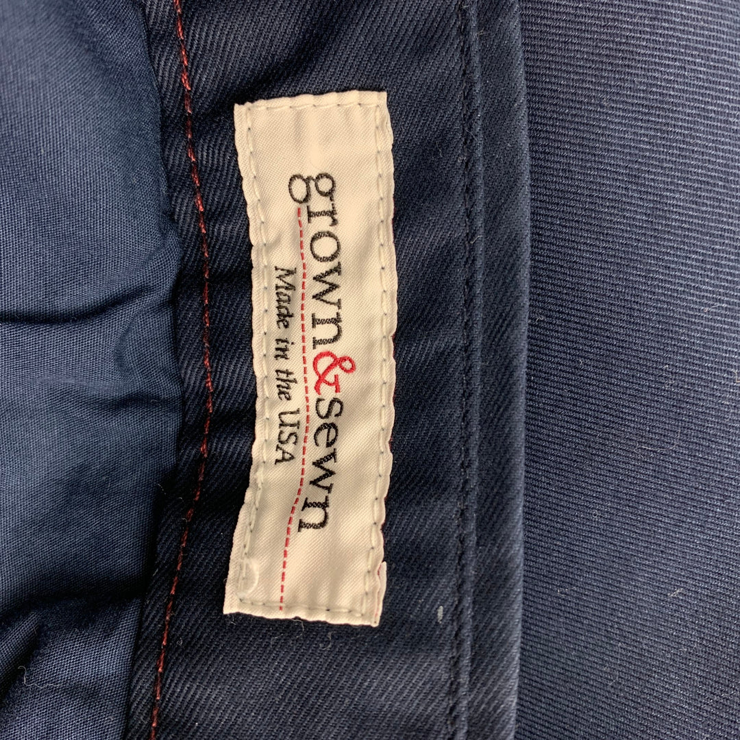 GROWN&SEWN Size 33 Navy Cotton Chino Casual Pants