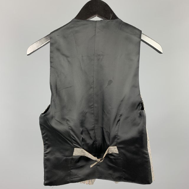 FIFTH AVENUE SHOE REPAIR Size S Grey Plaid Wool Buttoned Vest
