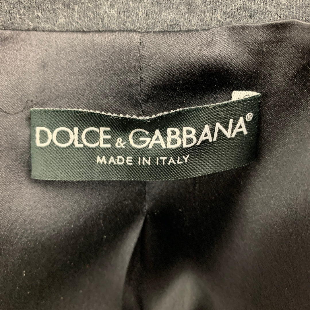 DOLCE & GABBANA Size 6 Grey Virgin Wool Jacket Blazer