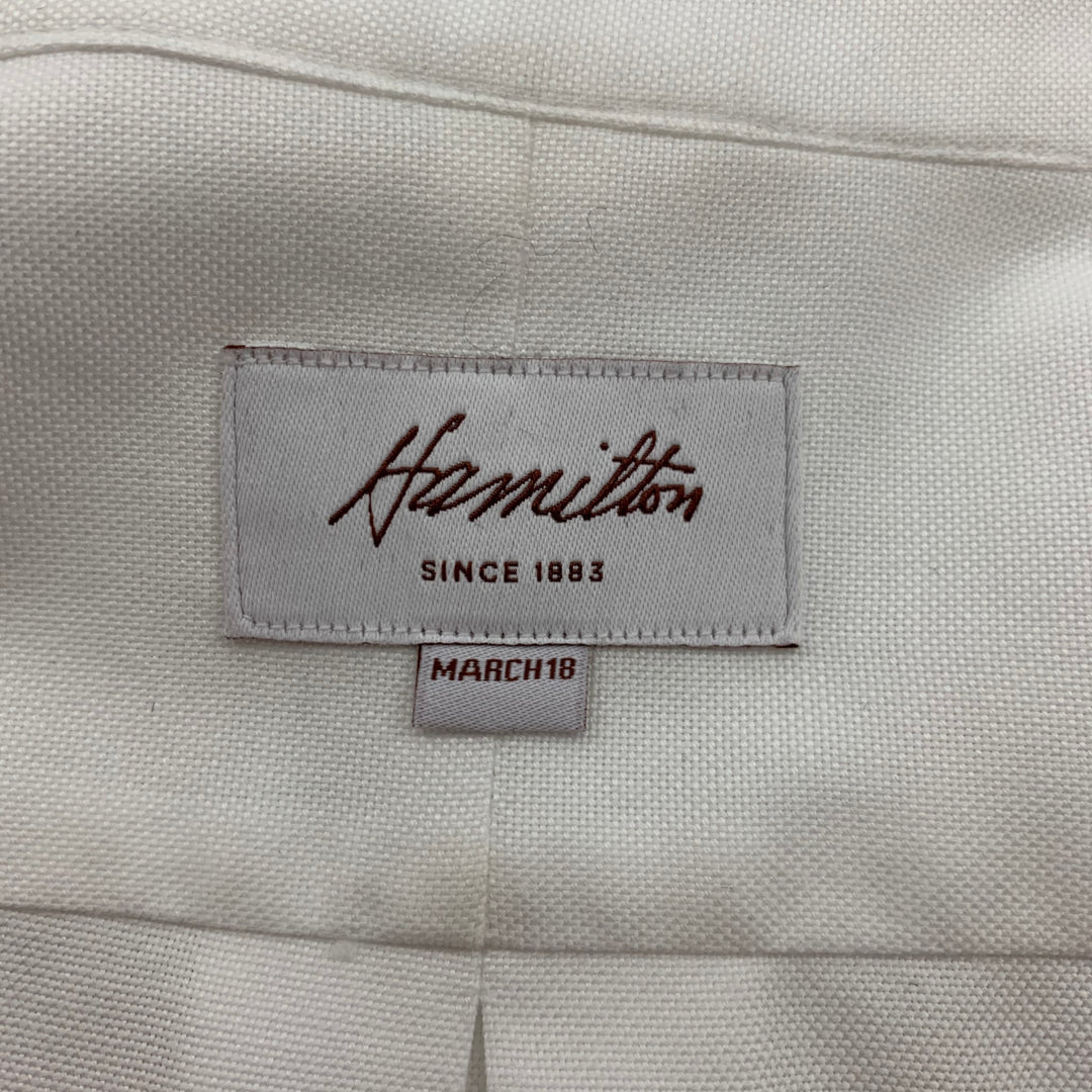 HAMILTON Size L White Oxford Long Sleeve Shirt