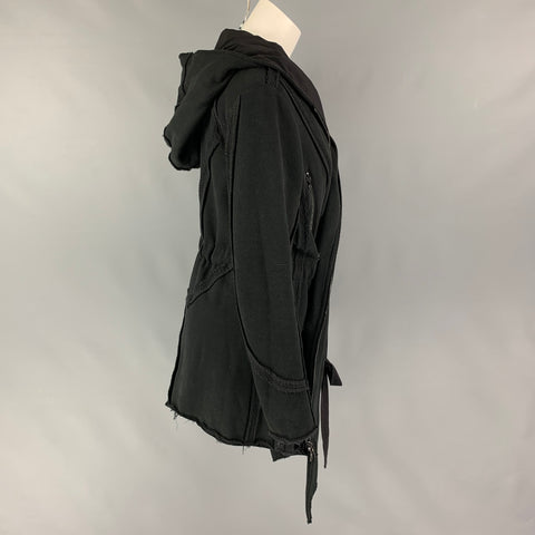 MISOMBER NUAN Abrigo con broches y cremallera en mezcla de algodón negro talla 0