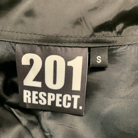201 RESPECT Size S Black Polyester Windbreaker Coat