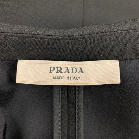 PRADA Size 4 Black Triacetate Blend Single Breasted Skirt Suit