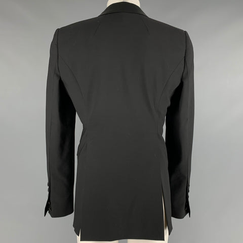RICK OWENS Size 40 Black Polyester Blend Single Button Jacket