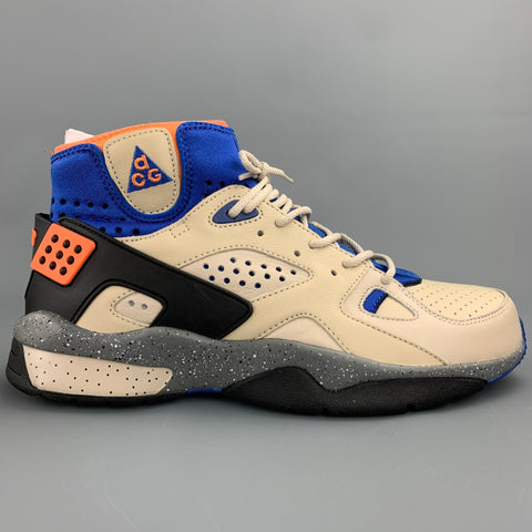 Nike Air Mowabb ACG Rattan Birch Talla 10 Zapatillas altas de cuero beige y azul
