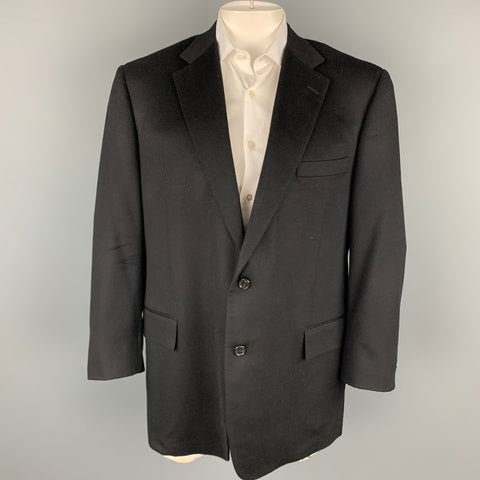 BROOKS BROTHERS by LORO PIANA Size 46 Black Cashmere Notch Lapel Sport Coat