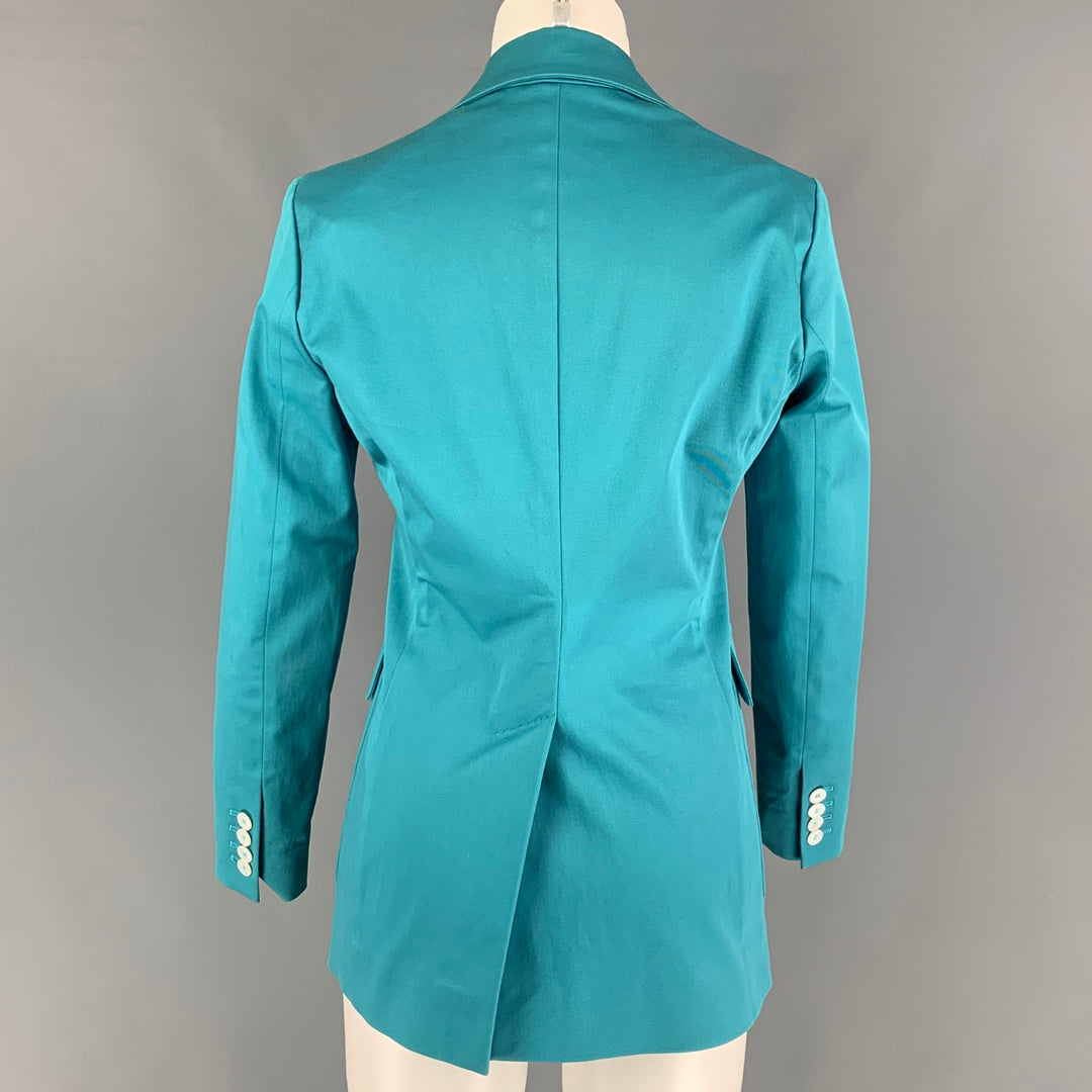 DSQUARED2 Size 8 Teal Cotton Jacket Blazer