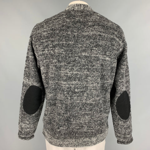 JUNYA WATANABE Size L Grey & Black Heather Wool / Nylon Buttoned Cardigan