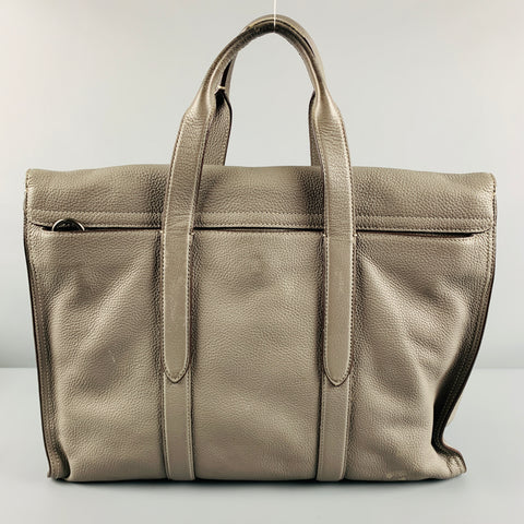 COACH Sac fourre-tout en cuir grainé gris