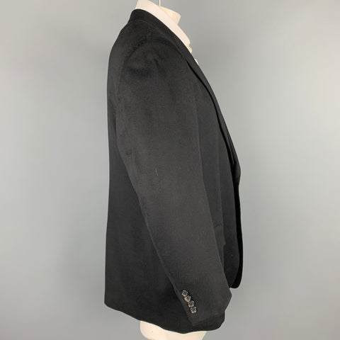 BROOKS BROTHERS by LORO PIANA Size 46 Black Cashmere Notch Lapel Sport Coat