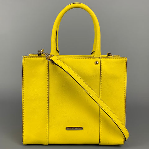 REBECCA MINKOFF Yellow Coated Canvas Shoulder Mini Bag