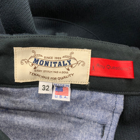 MONITALY Size 32 Navy Textured Jodhpurs Casual Pants