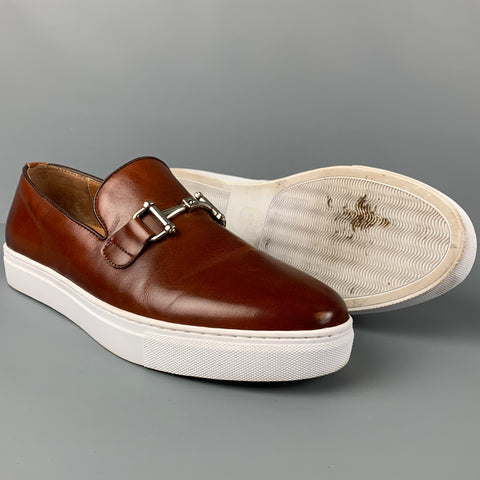 COLLECTION Size 8 Brown White Leather Boat Shoe Loafers