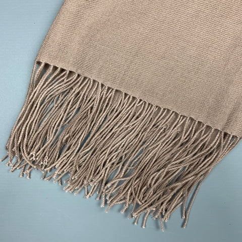VINTAGE Taupe Fringe Scarf