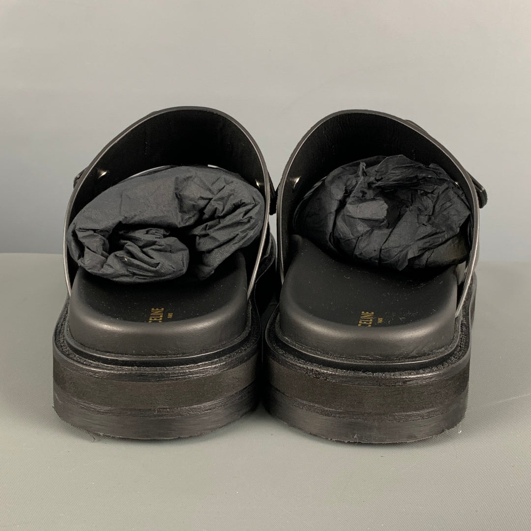 CELINE Size 7.5 Black Leather Woven Rope Heels – Sui Generis Designer  Consignment