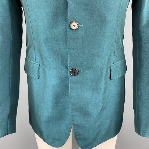 MARNI Size 38 Teal Wool Notch Lapel Sport Coat