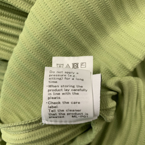 ISSEY MIYAKE HOMME PLISSE Size M Green Chartreuse Pleated Polyester Hooded Pullover