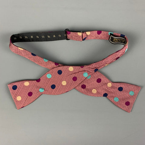 BRITCHES Purple Blue Polka Dot Silk Bow Tie