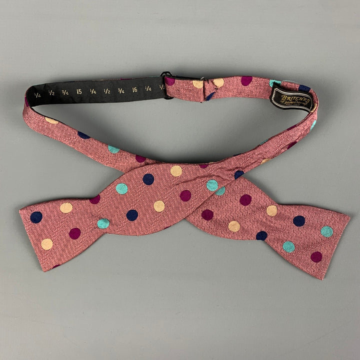 BRITCHES Purple Blue Polka Dot Silk Bow Tie