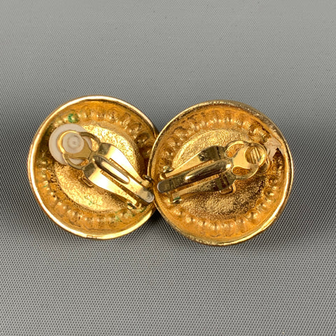 Vintage CARLISLE Gold Faux Pearl Clip-On Earrings