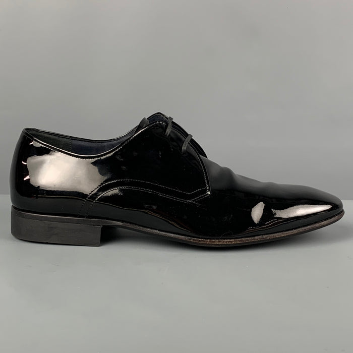 SALVATORE FERRAGAMO Size 8 Black Leather Lace Up Shoes