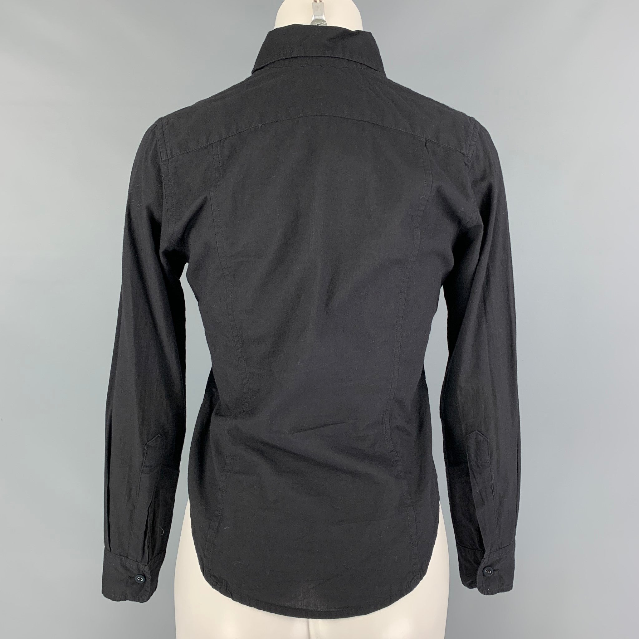 PAUL HARNDEN Size S Black Cotton Button Down Casual Top PAUL HARNDEN Size S Black Cotton Button Down Casual Top