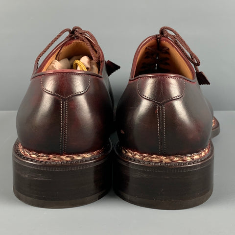 CAPORICCI Size 13 Burgundy Antique Leather Lace Up Lace Up Shoes