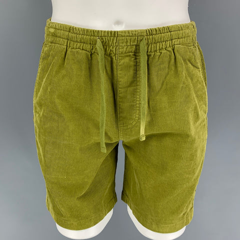 TODD SNYDER Size S Olive Corduroy Cotton Shorts
