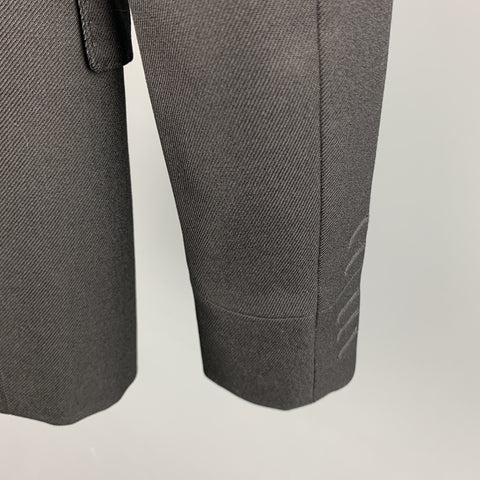 DIOR HOMME Size 34 Black Solid Wool Peak Lapel Sport Coat