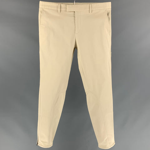 GUCCI Size 32 Cream Zippers Detail Casual Pants