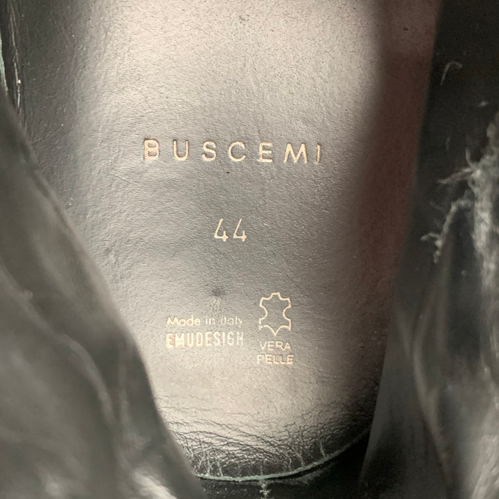 BUSCEMI Size 11 Black Embossed Suede 100MM High Top Sneakers