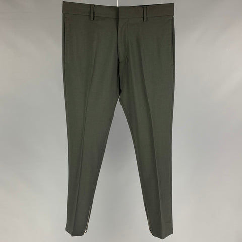 THE KOOPLES Size 30 Green Wool Zip Fly Dress Pants