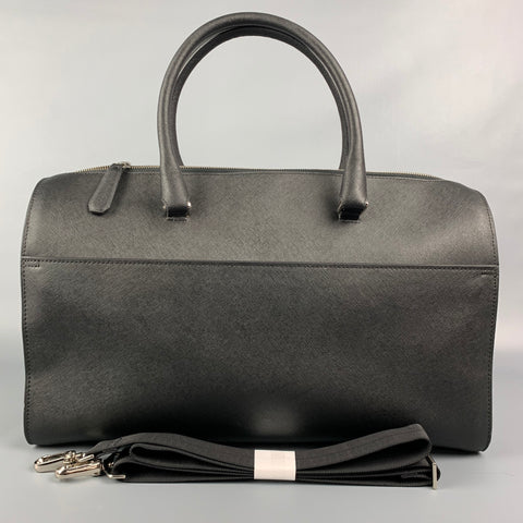 ROYCE Black Textured Leather Handmade Weekender Bag