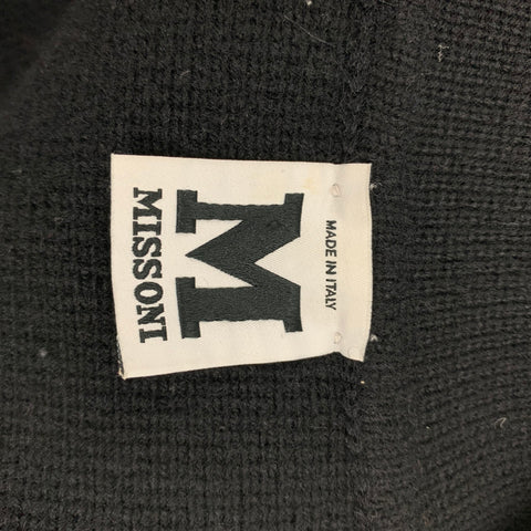 M MISSONI Talla 8 Abrigo cruzado degradado de mezcla de lana negra y beige