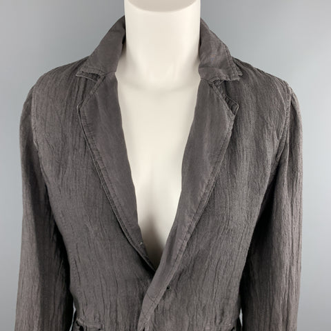 PAS de CALAIS Size 4 Grey Linen Layered Lapel Blazer